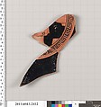 Terracotta fragment of a kylix (drinking cup), Terracotta, Greek, Attic