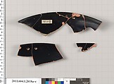 Terracotta rim fragments of a kylix (drinking cup), Terracotta, Greek, Attic