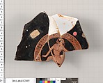 Terracotta fragment of a kylix (drinking cup), Terracotta, Greek, Attic