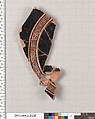 Terracotta fragment of a kylix (drinking cup), Terracotta, Greek, Attic