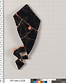 Terracotta fragment of a kylix (drinking cup), Terracotta, Greek, Attic