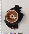 Terracotta fragment of a kylix (drinking cup), Terracotta, Greek, Attic