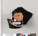 Terracotta fragment of a kylix (drinking cup), Terracotta, Greek, Attic