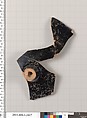 Terracotta fragment of a kylix (drinking cup), Terracotta, Greek, Attic