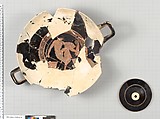 Terracotta fragments of a kylix (drinking cup), Terracotta, Greek, Attic