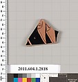 Terracotta fragment of a kylix (drinking cup), Terracotta, Greek, Attic