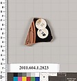 Terracotta fragment of a kylix (drinking cup), Terracotta, Greek, Attic