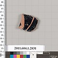 Terracotta fragment of a kylix (drinking cup), Terracotta, Greek, Attic