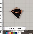 Terracotta fragment of a kylix (drinking cup), Terracotta, Greek, Attic