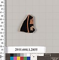 Terracotta fragment of a kylix (drinking cup), Terracotta, Greek, Attic