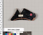 Terracotta fragment of a kylix (drinking cup), Terracotta, Greek, Attic
