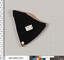 Terracotta fragment of a kylix (drinking cup), Terracotta, Greek, Attic