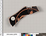 Terracotta fragment of a kylix (drinking cup), Terracotta, Greek, Attic