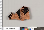 Terracotta fragment of a kylix (drinking cup), Terracotta, Greek, Attic
