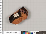 Terracotta fragment of a kylix (drinking cup), Terracotta, Greek, Attic