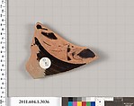 Terracotta fragment of a kylix (drinking cup), Terracotta, Greek, Attic
