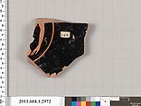 Terracotta fragment of a kylix (drinking cup), Terracotta, Greek, Attic