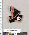Terracotta fragment of a kylix (drinking cup), Terracotta, Greek, Attic