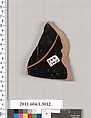 Terracotta fragment of a kylix (drinking cup), Terracotta, Greek, Attic