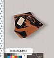 Terracotta fragment of a kylix (drinking cup), Terracotta, Greek, Attic