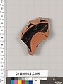 Terracotta fragment of a kylix (drinking cup), Terracotta, Greek, Attic