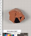 Terracotta fragment of a kylix (drinking cup), Terracotta, Greek, Attic