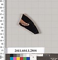 Terracotta fragment of a kylix (drinking cup), Terracotta, Greek, Attic