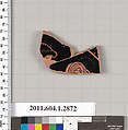 Terracotta fragment of a kylix (drinking cup), Terracotta, Greek, Attic