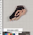 Terracotta fragment of a kylix (drinking cup), Terracotta, Greek, Attic