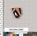 Terracotta fragment of a kylix (drinking cup), Terracotta, Greek, Attic