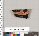 Terracotta fragment of a kylix (drinking cup), Terracotta, Greek, Attic