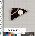 Terracotta fragment of a kylix (drinking cup), Terracotta, Greek, Attic