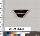 Terracotta fragment of a kylix (drinking cup), Terracotta, Greek, Attic