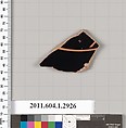 Terracotta fragment of a kylix (drinking cup), Terracotta, Greek, Attic