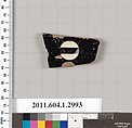 Terracotta fragment of a kylix (drinking cup), Terracotta, Greek, Attic