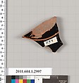 Terracotta fragment of a kylix (drinking cup), Terracotta, Greek, Attic