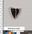 Terracotta fragment of a kylix (drinking cup), Terracotta, Greek, Attic