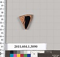 Terracotta fragment of a kylix (drinking cup), Terracotta, Greek, Attic