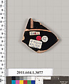 Terracotta fragment of a kylix (drinking cup), Attributed to Douris ? [DvB], Terracotta, Greek, Attic
