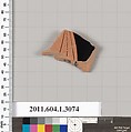 Terracotta fragment of a kylix (drinking cup), Terracotta, Greek, Attic