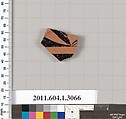 Terracotta fragment of a kylix (drinking cup), Terracotta, Greek, Attic