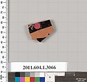 Terracotta fragment of a kylix (drinking cup), Terracotta, Greek, Attic