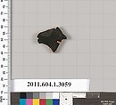Terracotta fragment of a kylix (drinking cup), Terracotta, Greek, Attic