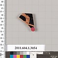 Terracotta fragment of a kylix (drinking cup), Terracotta, Greek, Attic