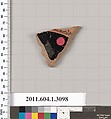 Terracotta fragment of a kylix (drinking cup), Terracotta, Greek, Attic