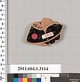 Terracotta fragment of a kylix (drinking cup), Terracotta, Greek, Attic
