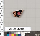 Terracotta fragment of a kylix (drinking cup), Terracotta, Greek, Attic