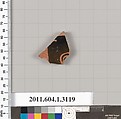 Terracotta fragment of a kylix (drinking cup), Terracotta, Greek, Attic