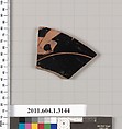 Terracotta fragment of a kylix (drinking cup), Terracotta, Greek, Attic