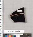 Terracotta fragment of a kylix (drinking cup), Terracotta, Greek, Attic